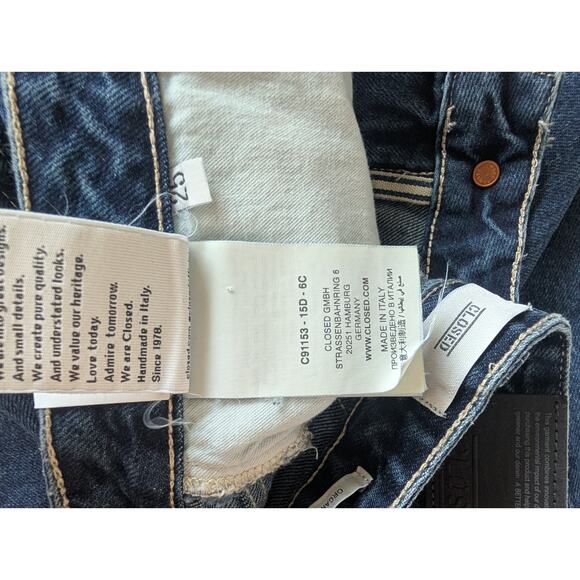 NWT Closed Denim Briston Straight Leg Jeans Size 25 Dark Blue 2C437 - Picture 13 of 15